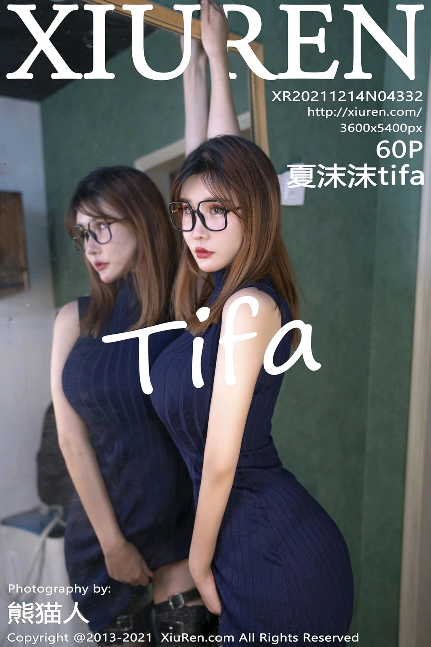 [XiuRen秀人网]VOL.4332 模特夏沫沫tifa脱蓝色超短连衣裙露情趣内衣秀豪乳极致诱惑写真60P-秀人网官方网站